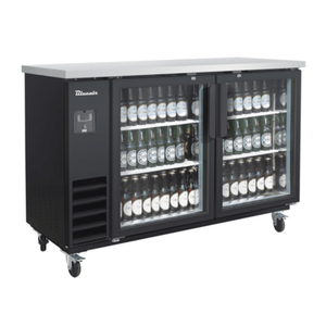 Blue Air BLNBB-60BG-HC 61-1/8" Narrow Depth Glass Door Back Bar Refrigerator