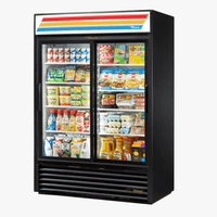True GDM-47-HC-LD 54" Two-Section Sliding Glass Door Refrigerated Merchandiser