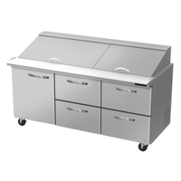 Blue Air BLMT72-D4RM-HC 72-Inch Mega Top Refrigerated Prep Station with Drawers