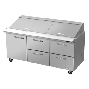 Blue Air BLMT72-D4RM-HC 72-Inch Mega Top Refrigerated Prep Station with Drawers