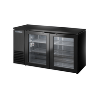True TBB24-60-2G-Z1-BST-B-1 60-1/8" Glass Door Refrigerated Back Bar Cabinet, Black