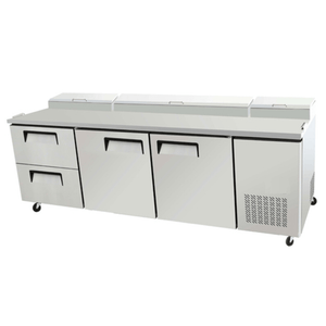 EFI CPDW2-93VC 93" Side-Mount Pizza Prep Table with Doors & Drawers