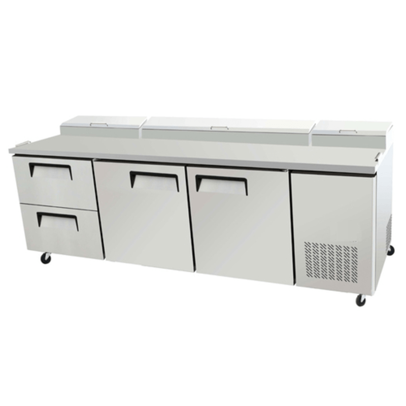 EFI CPDW2-93VC 93" Side-Mount Pizza Prep Table with Doors & Drawers