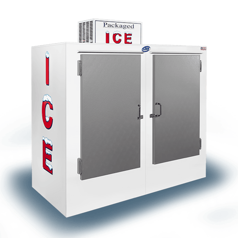 Leer L075UASP 75 Cu. Ft. Two-Door Outdoor Ice Merchandiser - 73-Inch