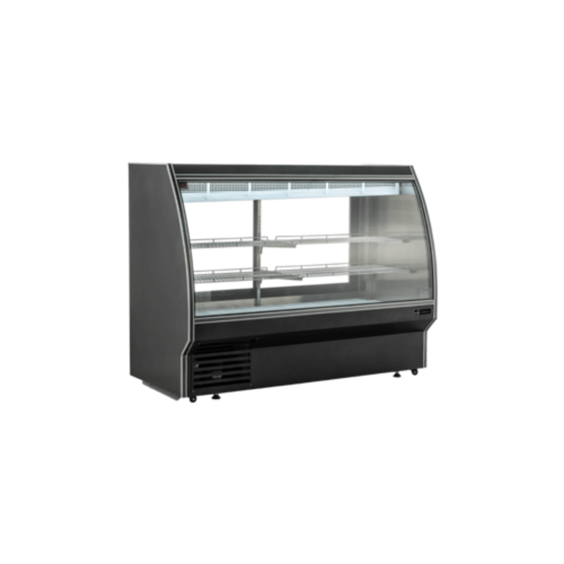 EFI CDCBC-72 71.7-Inch Black Refrigerated Deli Showcase with Curved Glass