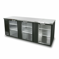 Blueair by Bluenix BBB90-4BG-HC 90-3/8" Three-Door Glass Refrigerated Back Bar Cabinet
