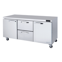 Blue Air BLUR72-D2M-HC 72-Inch Undercounter Refrigerator with 2 Doors and 2 Drawers