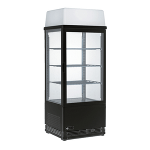 EFI Sales CGSM-1742-B-L 16.9" Black Refrigerated Square Glass Display Case