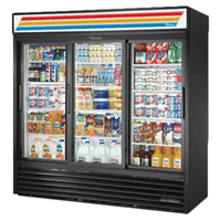 True GDM-69-HC-LD 78.13-Inch Black Sliding Glass Door Refrigerated Merchandiser