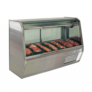 Howard-McCray SC-CMS32E-6C-S-LED 74-Inch Curved Glass Red Meat Refrigerator Display Case