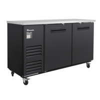 Blue Air BLBB69-3B-HC 69-Inch Black Solid Door Refrigerated Back Bar Cabinet