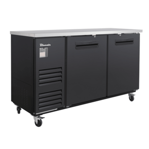 Blue Air BLBB69-3B-HC 69-Inch Black Solid Door Refrigerated Back Bar Cabinet