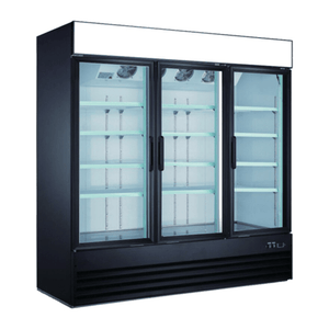 EFI F3-78GDVCX 78.3-Inch X-LINE 3-Glass-Door Commercial Freezer in Black