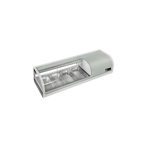 EFI CSCM-4713S 46.3-Inch Silver Countertop Sushi Showcase with Curved Glass