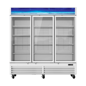 Bluenix BGF72W-HC 3-Door Glass Display Merchandiser Freezer, 78-Inch