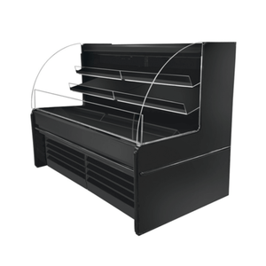 Howard-McCray SC-OD40E-4S-B 51-Inch Black Curved-End Open Air Refrigerated Display Case