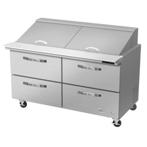 Blue Air BLMT60-D4-HC 60.5-Inch 4-Drawer Mega Top Prep Table