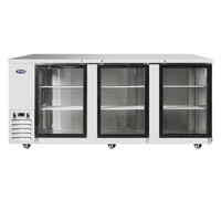 Atosa MBB90GGR 89.3-Inch Stainless Steel Glass Door Back Bar Refrigerator