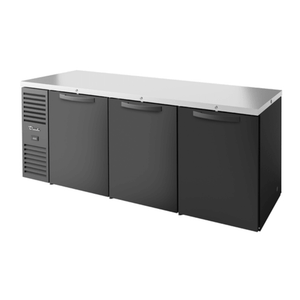 True TBR84-PTSZ1-L-B-SSS-SSS-1 84-Inch Black Pass-Thru Commercial Back Bar Refrigerator