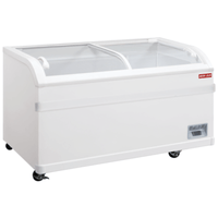New Air NIF-71-CG 71-Inch Curved Glass Ice Cream Dipping Freezer, 19.4 Cu. Ft.
