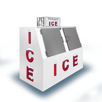 Leer L060SASP 73" Slant Front 60 Cu. Ft. Outdoor Ice Merchandiser with Auto Defrost