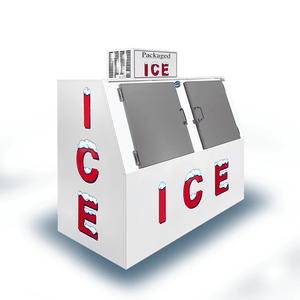 Leer L060SASP 73" Slant Front 60 Cu. Ft. Outdoor Ice Merchandiser with Auto Defrost