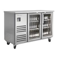 Blue Air BLBB59-2SG-HC 58.75-Inch Two-Door Glass Back Bar Refrigerator