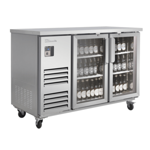 Blue Air BLBB59-2SG-HC 58.75-Inch Two-Door Glass Back Bar Refrigerator