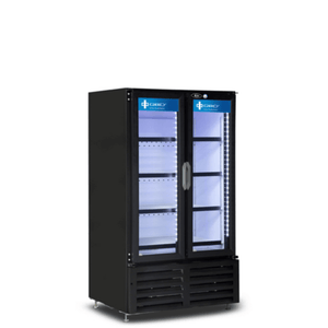 QBD CD3055-HC 30.88-Inch Black Double Glass Door Commercial Merchandiser Cooler