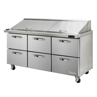 Blue Air BLMT72-D6-HC 72-Inch Six-Drawer Mega Top Sandwich Prep Table
