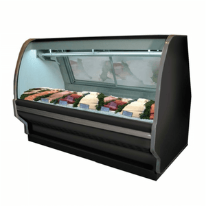 Howard-McCray SC-CFS40E-6C-BE-LED 75.5" Curved Glass Seafood & Poultry Service Case - Black