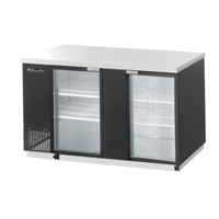 Blue Air BBB69-3SG-HC 69-1/8" Refrigerated Two-Door Glass Back Bar Cabinet