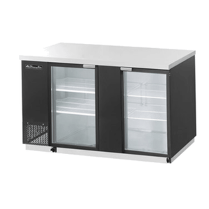Blue Air BBB69-3SG-HC 69-1/8" Refrigerated Two-Door Glass Back Bar Cabinet