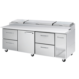 Blue Air BAPP93-D4LR-HC 93.25" Refrigerated Pizza Prep Table with 4 Drawers & 1 Door
