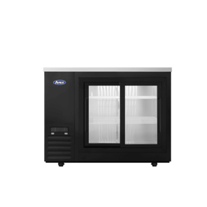 Atosa SBB48SGGRAUS2 48" Shallow Depth 2-Door Glass Back Bar Refrigerator