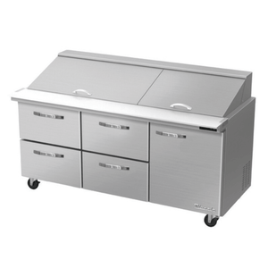 Blue Air BLMT72-D4LM-HC 72-Inch Mega Top Sandwich Prep Table with 4 Drawers
