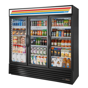 True GDM-72-HC~TSL01 78-Inch 3-Section Glass Door Display Refrigerator