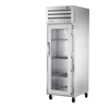 True 27.5" Spec Series commercial reach-in refrigerator glass door with stainless steel finish.