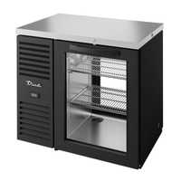 True 36" Pass-Through Refrigerated Back Bar Cabinet with Glass Doors (TBR36-PTSZ1-L-B-G-G-1)