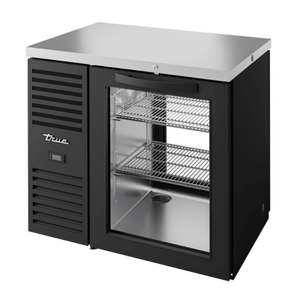 True 36" Pass-Through Refrigerated Back Bar Cabinet with Glass Doors (TBR36-PTSZ1-L-B-G-G-1)