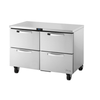 True TUC-48D-4-HC~SPEC3 commercial undercounter refrigerator 48-inch with four drawers for kitchen storage.