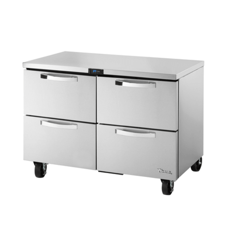 True TUC-48D-4-HC~SPEC3 commercial undercounter refrigerator 48-inch with four drawers for kitchen storage.