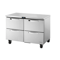 True TUC-48D-4-HC~SPEC3 commercial undercounter refrigerator 48-inch with four drawers for kitchen storage.