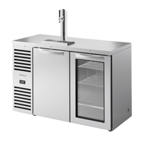 True TDR52-RISZ1-L-S-SG-1 52-Inch Stainless Steel Draft Beer Dispenser with Glass & Solid Door