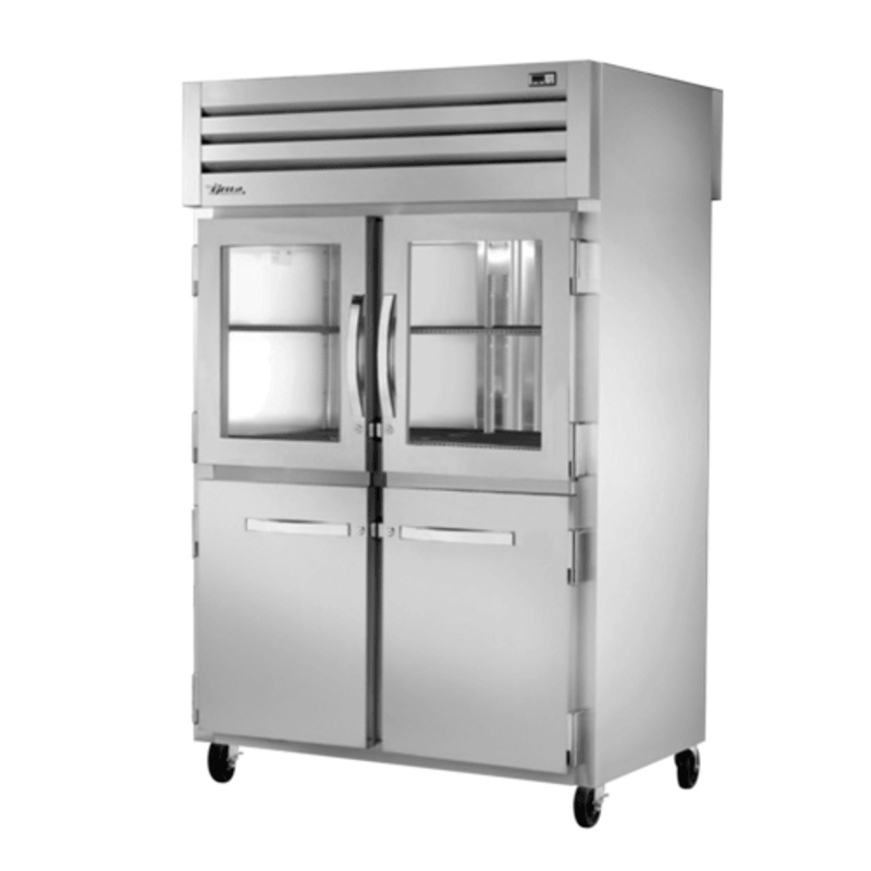 True 52.63-Inch 2-Section Pass-Thru Refrigerator STG2RPT-2HG/2HS-2S-HC