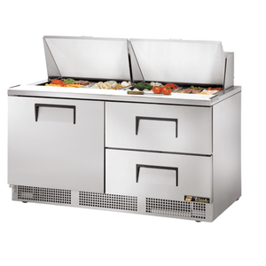 True 64-Inch Mega Top Sandwich and Salad Prep Table with Door and Drawers TFP-64-24M-D-2-HC