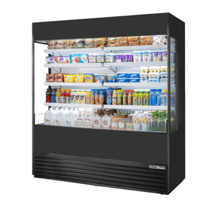 True 72-Inch Black Glass-Sided Open Air Merchandiser TOAM-72GS-HC~NSL01