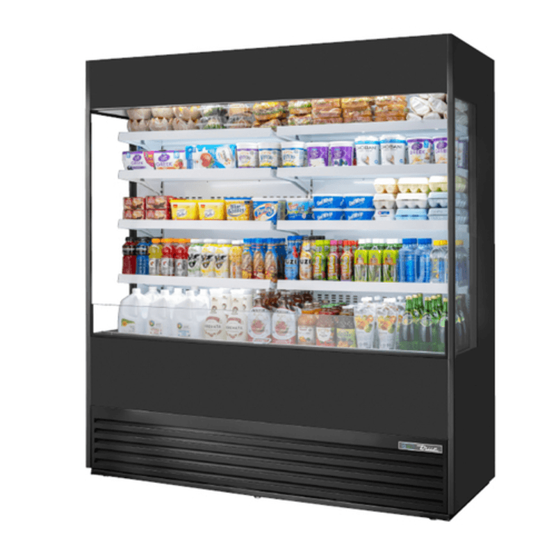 True 72-Inch Black Glass-Sided Open Air Merchandiser TOAM-72GS-HC~NSL01