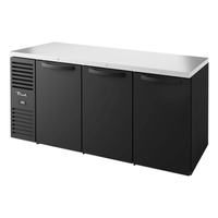 True TBR72-RISZ1-L-B-SSS-1 72-Inch Black Solid Door Refrigerated Back Bar Cooler