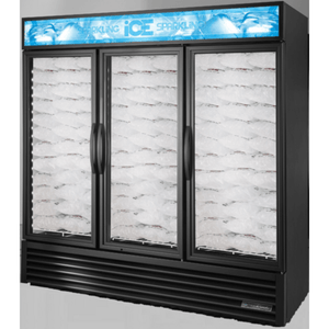 True GDIM-72NT-HC~TSL01 commercial ice merchandiser 170 bag capacity for retail ice storage.